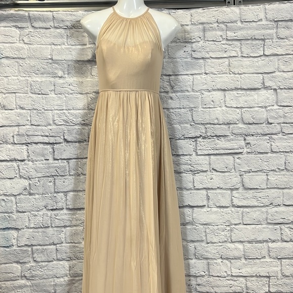 Bella Bridesmaids | BB100LS | in palomino gold | Long Dress size 0 - Picture 4 of 13